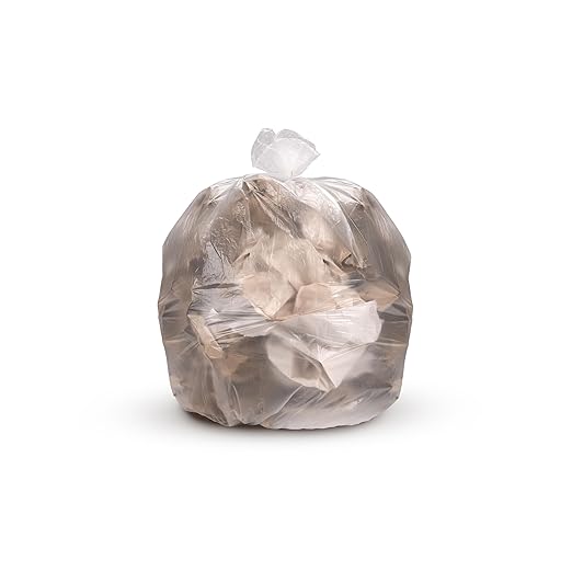 Inteplast 7-10 Gal Trash Can Liners - 6 Mic Thickness Natural Color - 1000 Bags