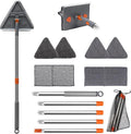 Baseboard Cleaner Tool with HandleWall Cleaner mop with Squeegee Baseboard Cleaning Tool with 85 inch Extension Pole8 Replacement Pads for Baseboards Cleaning Ceiling Wall Floor Shower