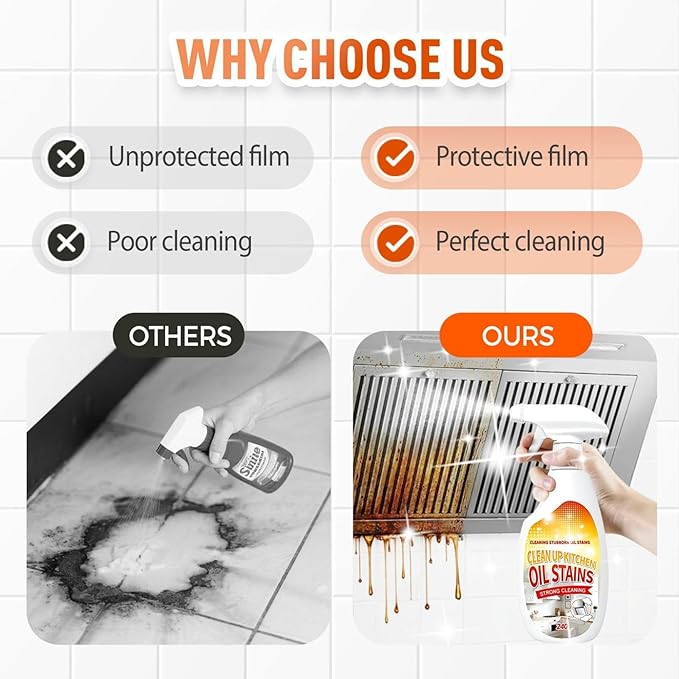 Heavy Duty Degreaser Spray Multipurpose Foam Cleaner for Kitchen Oven Grill &amp Stovetop Powerful Oil Stain Remover for Restaurants &amp Home Chefs No-Rinse Non-Toxic Formula (3)