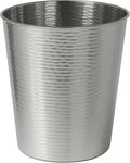 happimess HPM1112E Remi Modern Classic Textured Steel 2-Gallon Wastebasket for Home Bathroom Living Room Office Bedroom Kitchen Polished Steel