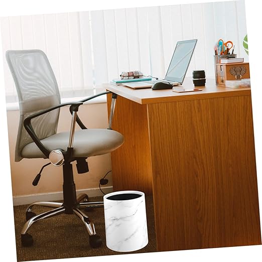 IMIKEYA Marble Pattern Wastebasket Lidless Trash Bin for Home Office Modern Design for Living Room Kitchen Bathroom Versatile Garbage Container for Hotels