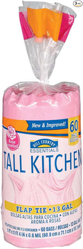 HEB Scented Tall Kitchen Flap Tie Trash Bags 13 Gallon 60 count(pack of 3) Total 180 -(60 Rose Scent/60 Vanilla/60 Mountain Air)