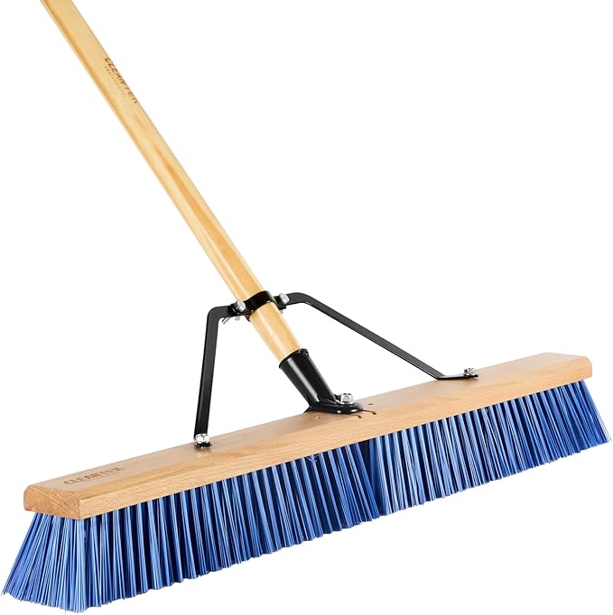 Restaurantware-BROOM HEAD ONLY: Clean Tek Professional 30-Inch Broom Head 1 Heavy-Duty Push Cleaning Tool - Handle And Brace Sold Separately Heavy Plastic Bristles Wooden Commercial Use
