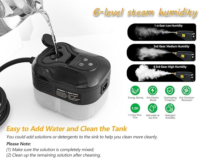 Handheld Steam Cleaner 2500W High Pressure Multi-Surface Steam Cleaner for Home Use Car Steamer For Cleaning Auto Detailing Kitchen Floors Tools