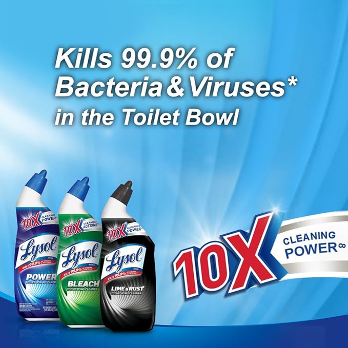Lysol Power Toilet Bowl Cleaner Bleach 24oz Pack of 12