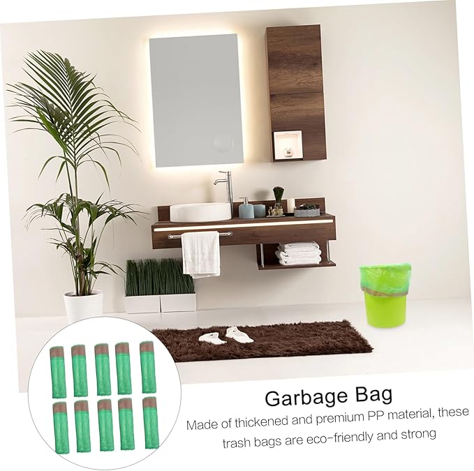 10 Packs Disposable Drawstring Trash Bags Household Plastic Waste Organizer for Kitchen Bathroom Office Living Use