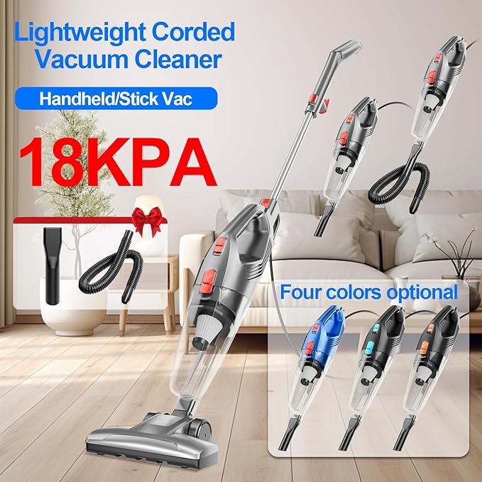 KIKETECH Cord Vacuum Cleaner Powerful Stick Vacuum with 45Mins Runtime 8 in 1 Vacuum Cleaners1.7 L Dust Cup Rechargeable Vacuum Pet for Hair Carpet HardfloorGrey (Grey)