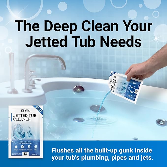 Bio Ouster Jetted Tub Cleaner Kit - Jet and Jacuzzi Tub Cleaner for Jets Tubes and Bathtubs - Includes Microfiber Towel - Professional Grade Formula Made in USA (Kit)