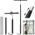 Shower Squeegee with Long Handle 15-51 Telescopic Squeegee for Window Cleaning Window Squeegee for Glass Doors Extendable Window Cleaner Tool for Tile Walls Sliding Door Floor Car Windshield