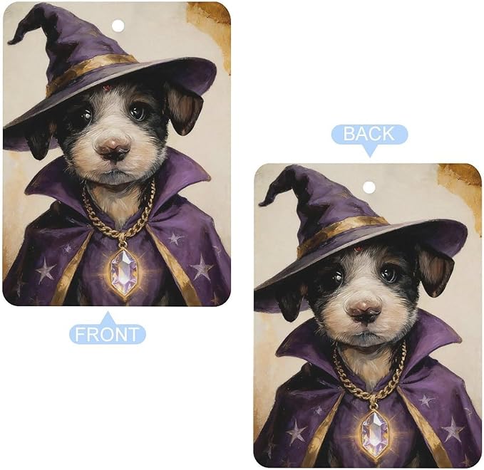 5PCS Car Air Freshener Hanging Personalized Double Sided Wizard Pup Car Fresheners Long Lasting New Cars Scents Cute Automotive Freshies for Closets Drawers (tea)