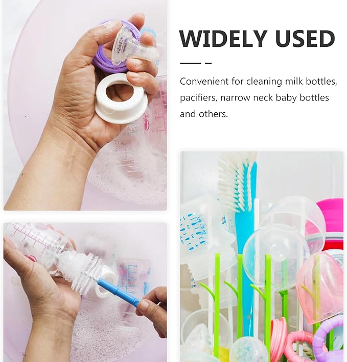 Electric Bottle Brush Cleaner Set for Babies 360° Rotatable Silicone Milk Bottle and Nipple Cleaning Brushes Detachable Automatic Cleaning Tool Kit Blue Three-Piece Set for