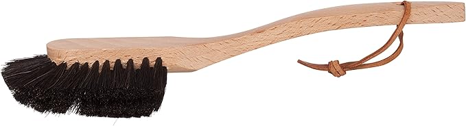 REDECKER Oiled Beechwood Dish Brush with Curved Handle Set of 2 10-1/2-Inch Long - Redecker Wood Dish Brush - Natural Bristle Dish Brush