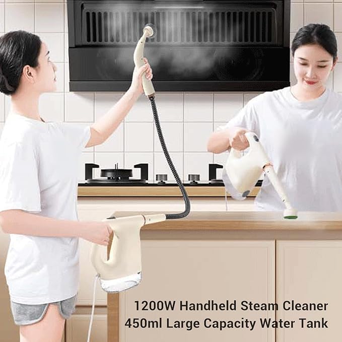 Diydeg 1200W Handheld Steam Cleaner High Temperature High Pressure Multi Purpose Steam Machine with 450mL Large Capacity Tank for Home Use Car Seats Tile Floor Furniture
