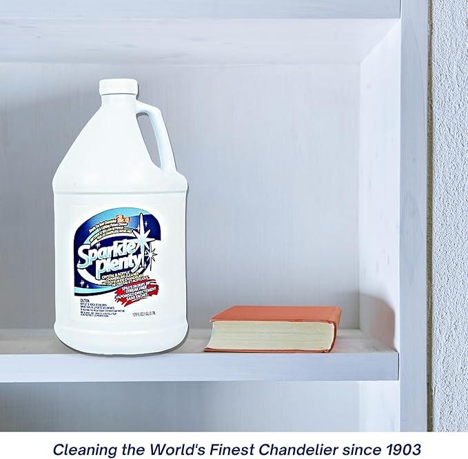 Sparkle Plenty Chandelier Cleaner Drip Dry Spray No Wipe -Dust Remover &amp Streak Free Glass Cleaner Spray for Chandelier Crystals &ampWindow Screen Surface -Versatile Household Cleaning Supplies(1