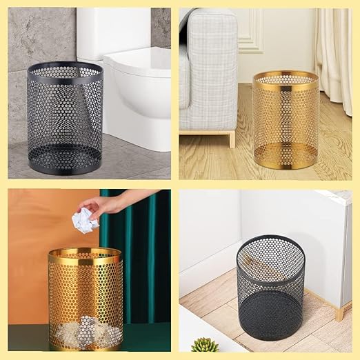 Buyer Star Metal Mesh Trash Can 9.25 Inches Small Wastebasket Mini Stainless Steel Waste Paper Basket for Office Home Kitchen Bedroom &amp Bathroom Rainbow