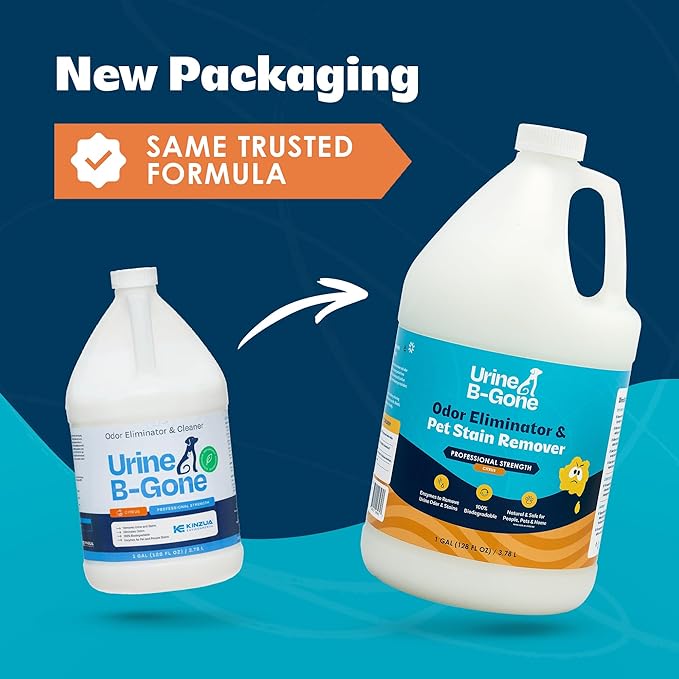 Urine B-Gone Professional Enzyme Odor Eliminator &amp Pet Stain Remover Human Cat &amp Dog Urine Cleaner Effective on Laundry Carpets &amp More Citrus Scent 1 Gallon