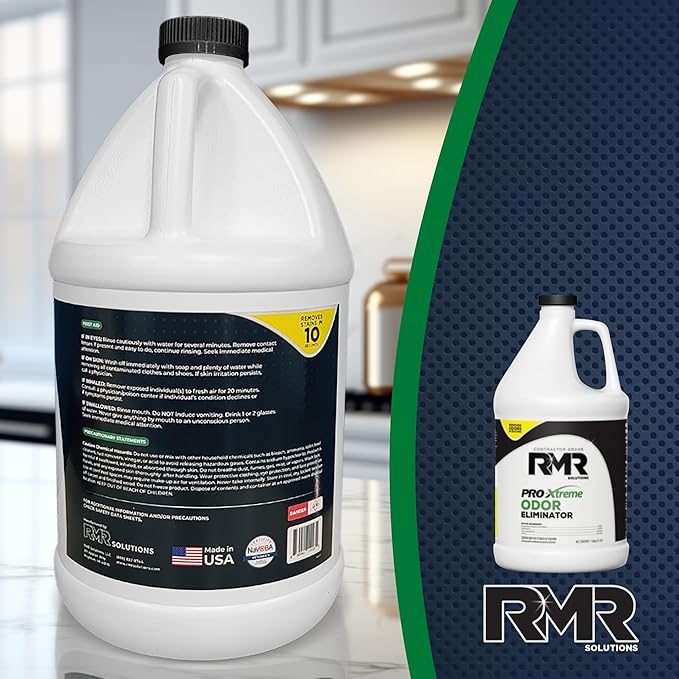 RMR PRO-Xtreme Odor Eliminator Commercial-Strength Formula Naturally Destroys Odors Organic Solution Tackles The Worst Odors No Masking or Cover-Up Fragrances Safe and Easy to Use 1 Gallon
