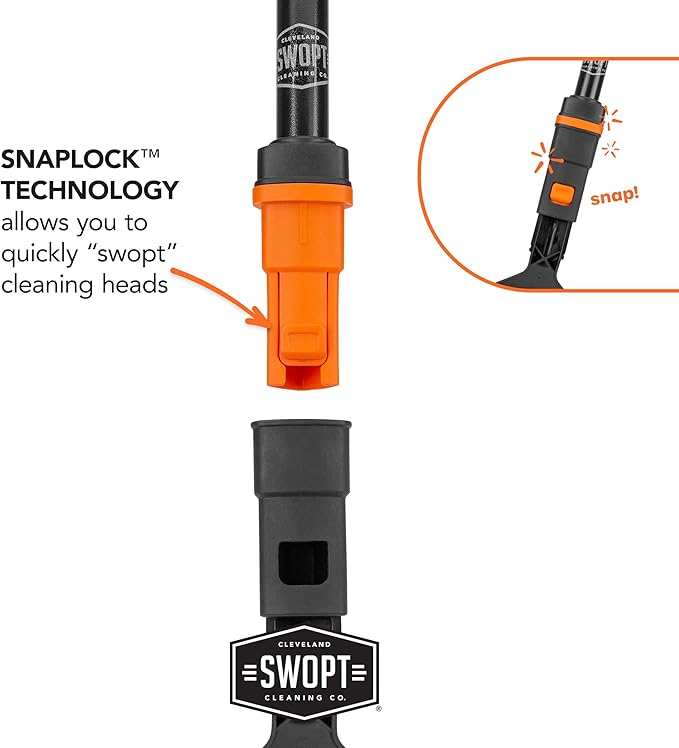 SWOPT 12 Combination Squeegee Head - Blade With Detachable Microfiber Scrubbing Pad - Interchangeable With All SWOPT Products for Efficient Cleaning and Storage