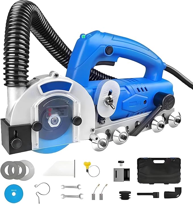 Electric Grout Releaser 1200W - Professional Tile Grout Cleaning Machine With Vacuum 9000r/min Saw Blades Included Deep Clean Lines On Floors And Walls(110V1.2mm)