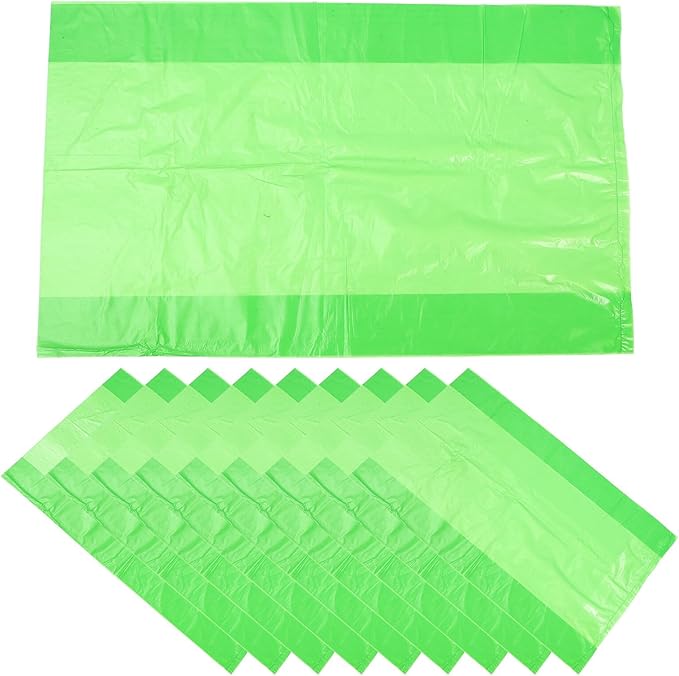 TEHAUX Thickened Tear-resistant Trash Bags 50pcs Large Flat Garbage Liners 80x100cm Green for Commercial Sanitation Hotels Restaurants Schools