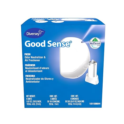 Diversey 101109644 Good Sense Odor Neutralizer &amp Air Freshener Commercial Automatic Spray System Fresh Scent Refill Cartridge 0.67-Ounce 6-Count (1 Box)