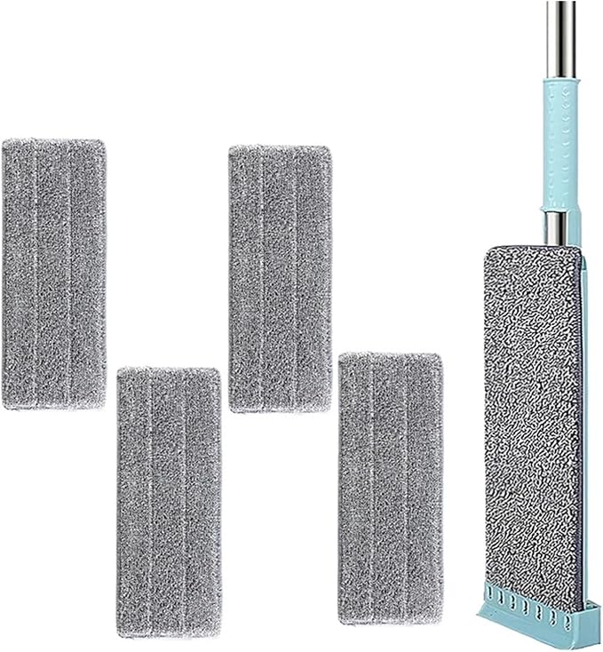 Flat Mop Hand Free Squeeze Cleaning Floor with Washable Pads Household Cleaner Tools(1 and 4 Pads)
