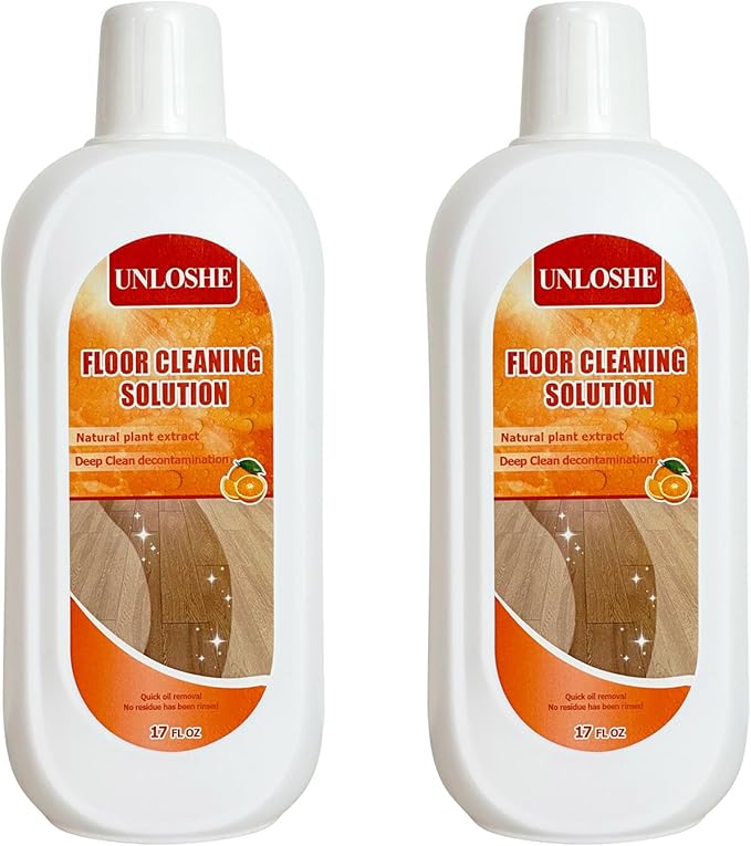 Floor Cleaning Solution for Multiple Hard Floors - 34 fl oz Floor Cleaner For All Robot Vacuums with Mopping and Cordless Wet/Dry Vacuum Mops Deep Clean for Tile Wooden Floor Laminate (Orange)