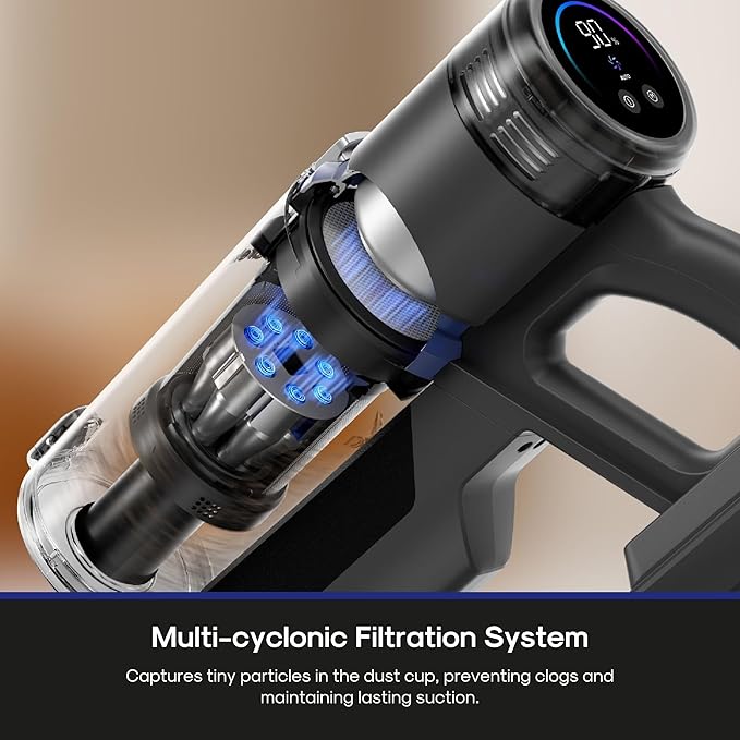 Eureka Cordless Vacuum Cleaner Anti-Tangle Brushroll Rechargeable Stick Vacuum Lightweight for Carpet Hard Floor Pet Hair Black NEC451BL