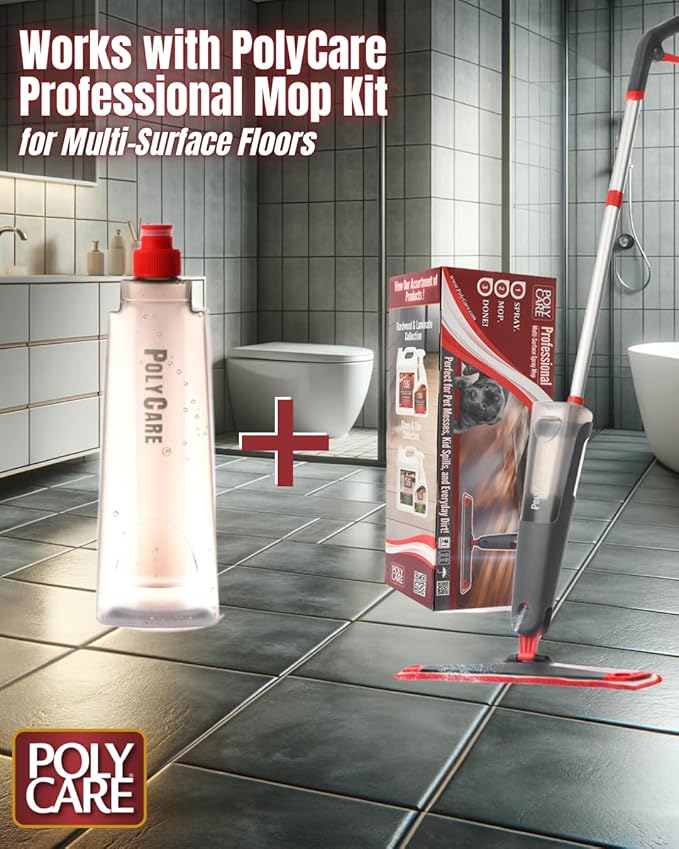 Hardwood Floor Cleaner Spray Mop Cartridge - Pack of 3 - Unscented - Refillable - Residue-Free Floor Cleaning Solution for PolyCare Spray Mops for Multi-Surface Floors