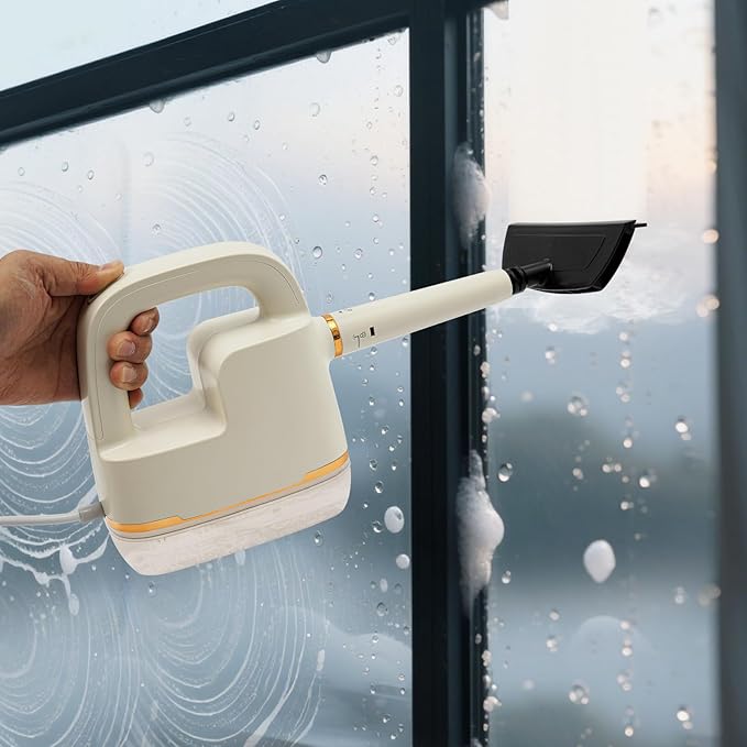 Handheld Steam Cleaner for Home 6 Gears High Temperature Steam Cleaner Machine Kit with Digital Display 15s Heat Up for Deep Cleaning Home Kitchen Furniture Car Interior 1800W Beige