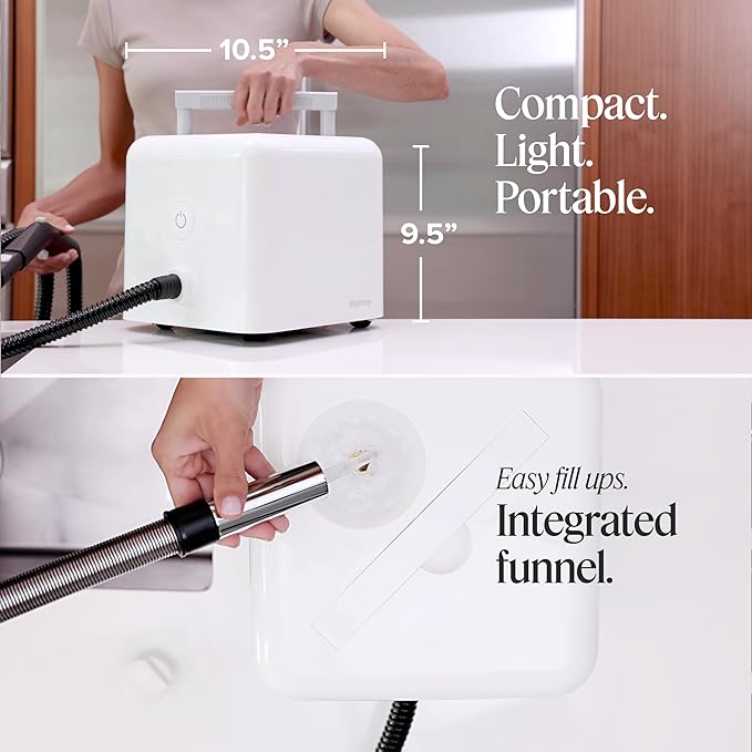 Dupray Neat Steam Cleaner with 22-Piece Accessory Kit – Versatile Portable Steamer for Floors Upholstery Tiles and More removes 99.9% of Bacteria &amp Viruses* (incl. x6 Triangle Bonnets)