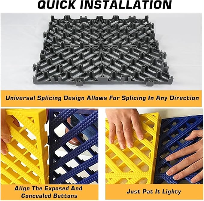 Trench Drainage GrateDrain Covers OutdoorInterlocking Floor Tiles 40x40x2cm Multicolor Pack Of 4-30 Pcs(Red4 pieces)