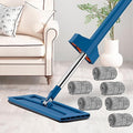 Large Flat Mop 360° Rotatable Cleaning Mop Self Wringing Flat Mops Microfiber Flat Mop with Stainless Steel Handle Tile Hardwood Floors Windows Quick Clean(6pcs)