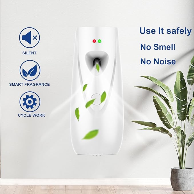 Automatic Air Freshener Spray Dispenser Free Standing or Wall Mounted Automatic Aerosol Spray Dispenser for Home Indoor Bathrooms Offices Hotels and Commercial Places (W-03)