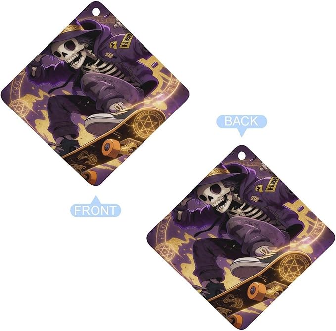5PCS Car Air Freshener Hanging Personalized Double Sided Wizard Skull Car Fresheners Long Lasting New Cars Scents Cute Automotive Freshies for Closets Drawers (tea)