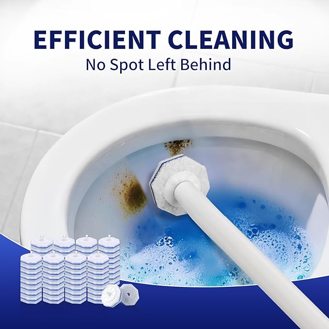 64Pcs Toilet Wand Refills Compatible with Clorox Toilet Wand 5X Cleaning Power Extra Thick Fresh FragranceCompatible with Most Toilet Brushes