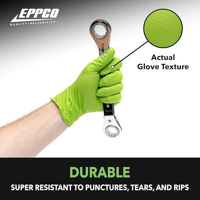 Python Grip Eppco Green Nitrile Gloves - Size XL 90 Count Box