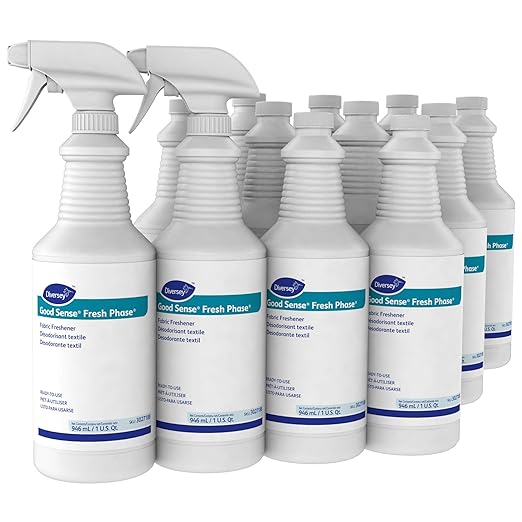 Diversey 3027188 Good Sense Fresh Phase Fabric Freshener Neutralizes Stubborn Odors Fresh Scent Ready-to-Use 32-Ounce (Pack of 12)