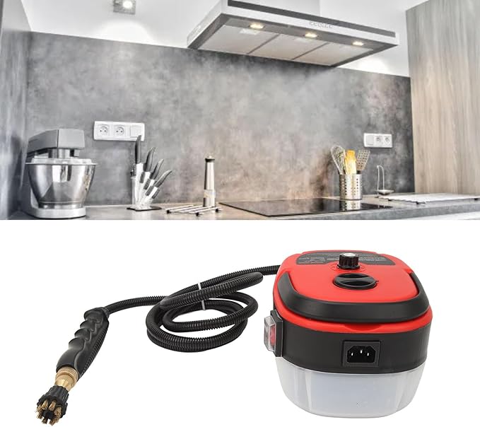 High Temperature High Pressure Steam Cleaner Handheld Steam Cleaner for Kitchen Air Conditioner Grease Cars and Hotels Made of Durable ABS Material (Red)