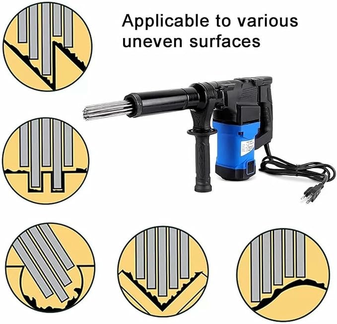 Hand-Held Electric Needle Scaler 1100W Pneumatic Descaling Gun Needle Type Rust Remover Derusting Gun Welding Slag Cleaner Cleaning Machine
