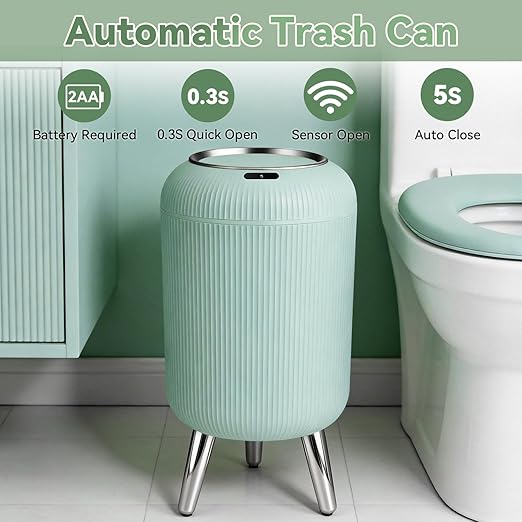 Procade Motion Sensor Trash Can with Lid3 Gallon/11L Small Bathroom Garbage canBlue Wastebasket Touchless Trashcan with Removable LegAutomatic Trash Bin for BedroomToilet Office rv Living Room