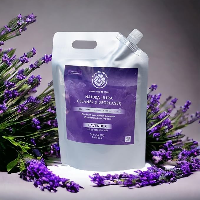Natura Ultra™ Multi-Surface Cleaner &amp Degreaser - Home and Kitchen degreasing (Refill Bag) for Glass Countertops Appliances and Floors - Eco-Friendly &amp Non- Toxic Cleaner &amp Degreaser
