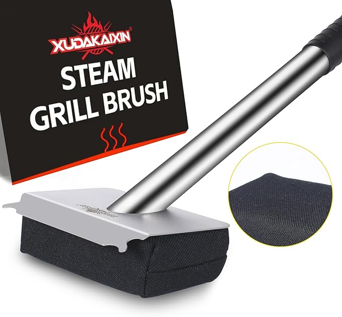 Steam Grill Brush Bristle Free[Ultra Safe &amp Efficient] Grill Cleaner for Outdoor GrillBBQ Replaceable Scraper Cleaning HeadGrill Brush BBQ AccessoriesGifts for Men/Dad ﻿