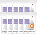 simplehuman Code H 200 Count Dispenser Pack Custom Fit Liners Drawstring Trash Bags 30-35 Liter / 8-9 Gallon White