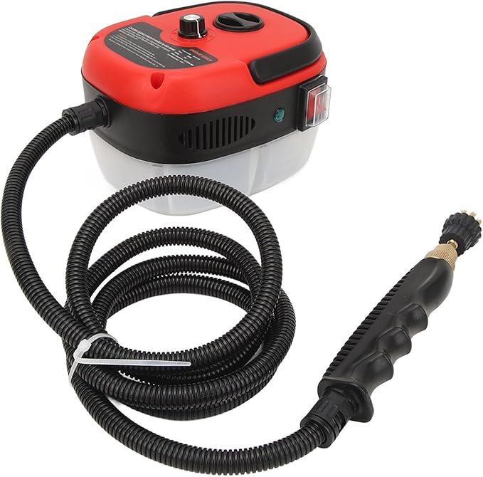 High Temperature High Pressure Steam Cleaner Handheld Steam Cleaner for Kitchen Air Conditioner Grease Cars and Hotels Made of Durable ABS Material (Red)