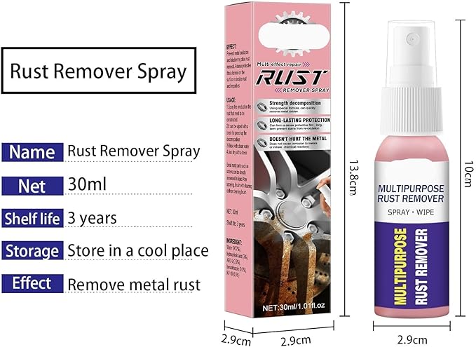 Multi-Purpose Rust Remover &amp Metal Polish Spray For Home Kitchenware Stainless Steel And Cars - Lubricate Protect And Restore Shine(3PCS)