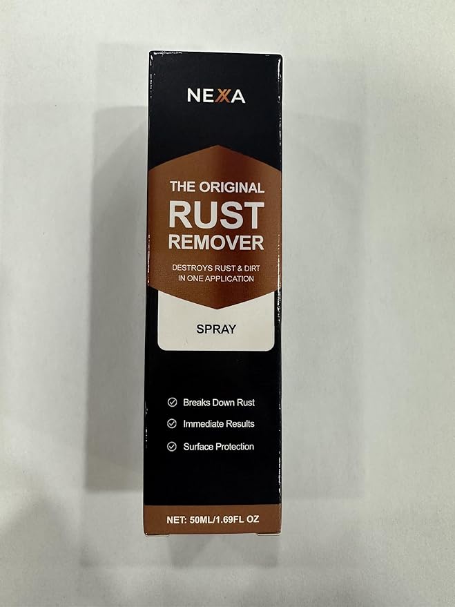 NEXA Rust Remover Spray (50ml) – Fast-Acting Metal Cleaner for Light Rust Grease | No Heavy Scrubbing | Multi-Surface Use for Tools Auto Parts &amp Appliances