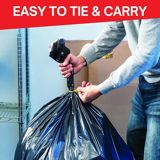 30–35 Gallon Heavy Duty Trash Bags – 100 Count Large Black Garbage Bags 33 x 39 Inch 1.5 Mil Thick Can Liners for Home Kitchen Commercial Lawn and Leaf Cleanup