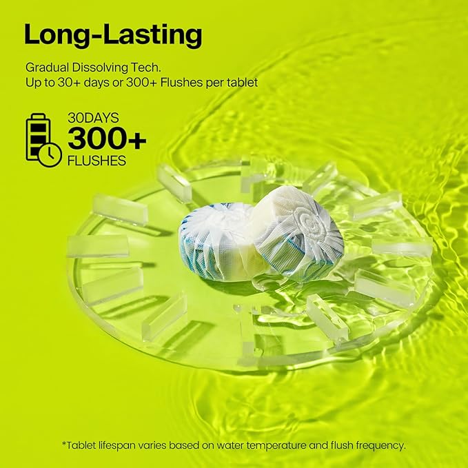 Auto Toilet Bowl Cleaner Tablets 21 Tabs Automatic Long-Lasting Blue Toilet Tank Cleaner Septic-Safe Helps Reduce Hard Water Stains Easy to Use