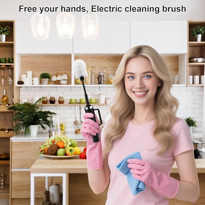 5-in-1 Long Handle Electric Water Bottle Brush Straw Cleaner Brushes with Removable Brush Head Water Bottle Brush Bottle Brushfor Stanley Cups Baby Bottles Pacifiers